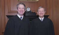 Event Descriptoin: The Supreme Court held a special sitting on November 8, 2018, for the formal investiture ceremony of Associate Justice Brett M. Kavanaugh.  President Donald J. Trump and First Lady Melania Trump attended as guests of the Court. 

Photo Caption: Associate Justice Brett M. Kavanaugh (left) and Chief Justice John G. Roberts, Jr.