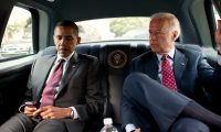 President Barack Obama and Vice President Joe Biden ride in the motorcade from the White House to the Ronald Reagan Building in Washington, D.C., July 21, 2010, to sign the Dodd-Frank Wall Street Reform and Consumer Protection Act.  (Official White House Photo by Pete Souza)

This official White House photograph is being made available only for publication by news organizations and/or for personal use printing by the subject(s) of the photograph. The photograph may not be manipulated in any way and may not be used in commercial or political materials, advertisements, emails, products, promotions that in any way suggests approval or endorsement of the President, the First Family, or the White House.