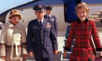 First Lady Nancy Reagan (at left) is greeted by COL Sievertson upon her arrival.