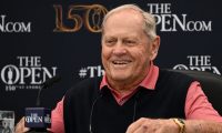 Winner of The Open in 1966, 1970 and 1978, US former golfer Jack Nicklaus smiles during a press conference ahead of The 150th British Open Golf Championship on The Old Course at St Andrews in Scotland on July 11, 2022. - RESTRICTED TO EDITORIAL USE (Photo by Paul ELLIS / AFP) / RESTRICTED TO EDITORIAL USE (Photo by PAUL ELLIS/AFP via Getty Images)