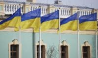 Ukraine flag in Kyiv.